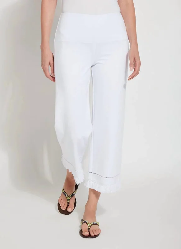 Luxe Layering Coastal Wide Leg Fringe Pants In White