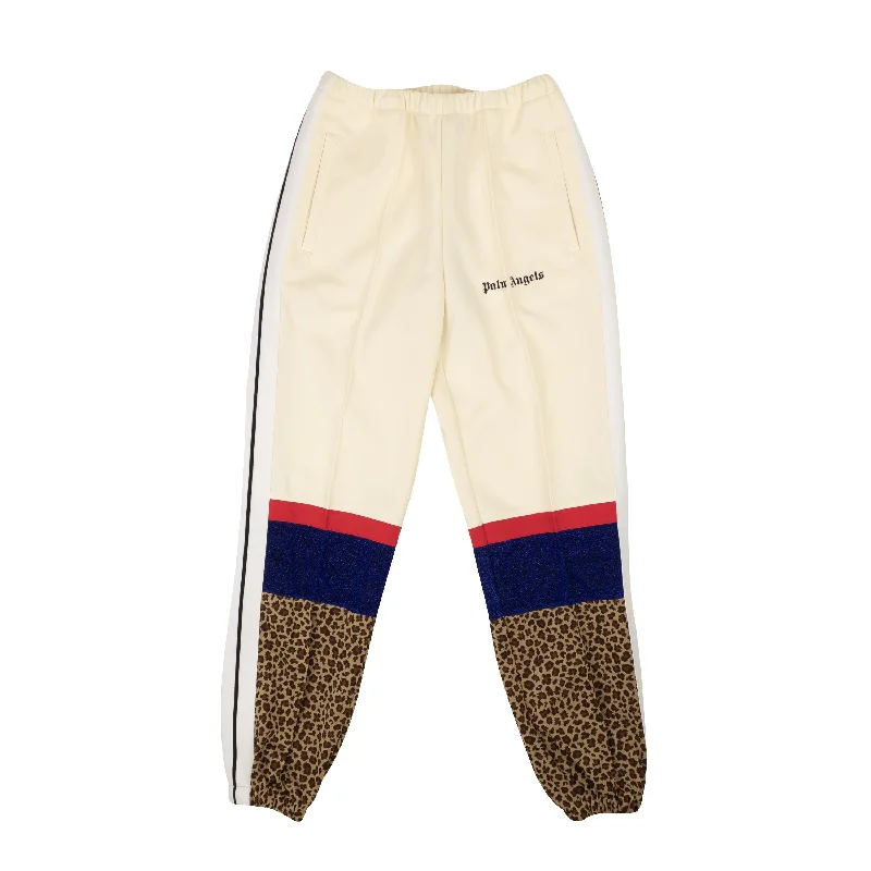 Trend Alert Palm Angels Leopard V Colorblock Jogger Track Pants - White