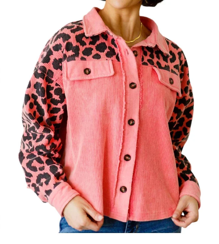 Trendsetting Threads Free Spirit Animal Print Jacket In Pink