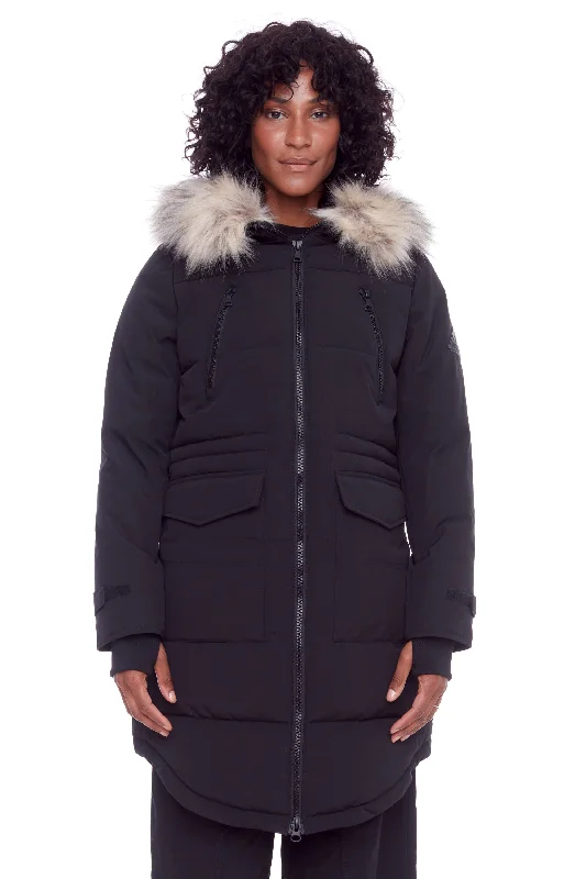 Chic Styles UKON | WOMEN'S VEGAN DOWN (RECYCLED) DRAWSTRING PARKA