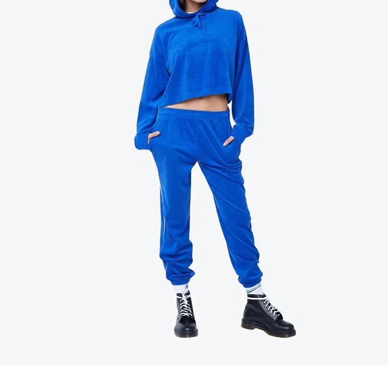 Hot Trends Surf The Web Micro Terry East Jogger Pant In Blue