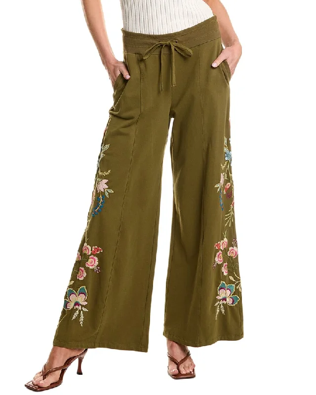 Classic Timeless Elegant Style Johnny Was French Terry Seamed Pant