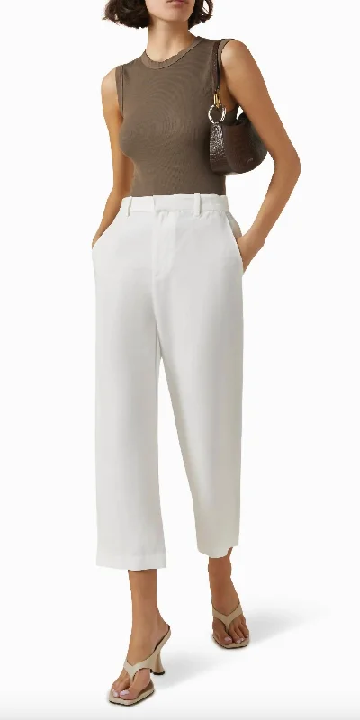 Big Savings On Minimalist Office Styles Twill Cropped Chino Pant In Off White