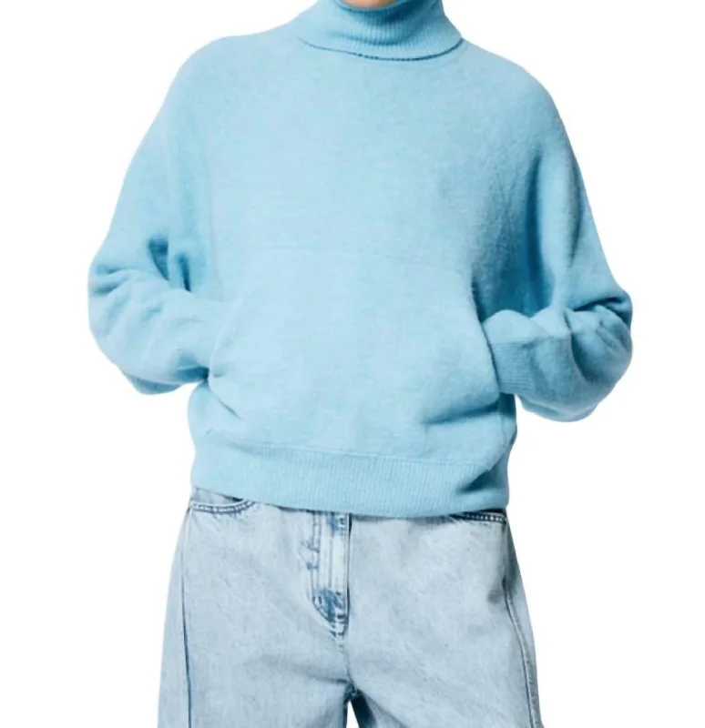 Season Sale Douillet Turtleneck Easy Pullover In Maldives Blue