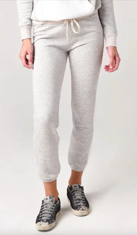 Lightweight Fabric Color Block Vintage Sweatpants In Natural