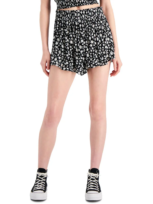 Trend Alert Womens Floral Ruffled Casual Shorts