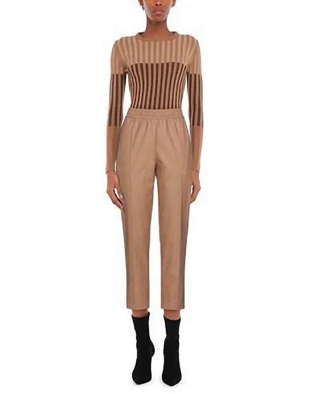 Hot Styles Camel Leather Pant