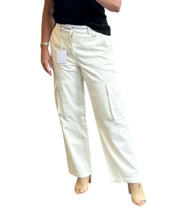 Exclusive Discount Addie High Rise Relaxed Cargo Trouser In Eggshell