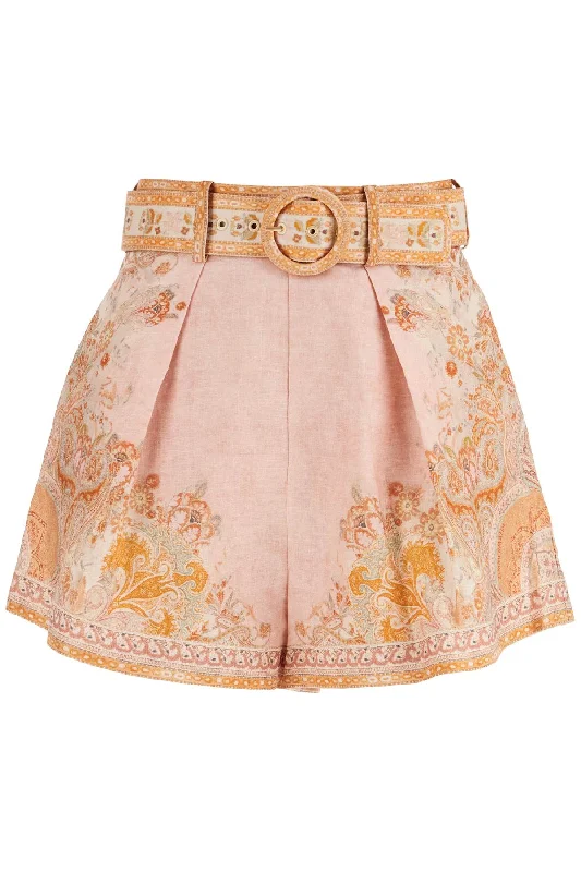 Fashion Sale Zimmermann Women's High-Waisted Floral  Linen Shorts