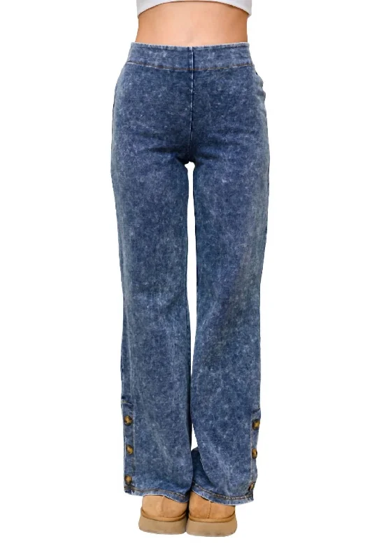 Fashion Sale Park City Button Flare Pants In Blue