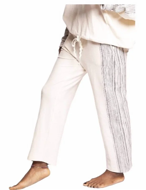 Wardrobe Essentials Stripe Chia Jogger Pants In White