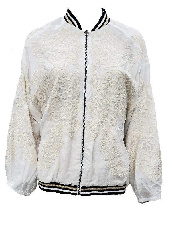 Special Offer Women's Kitty Reversible Bomber Jacket In Natural