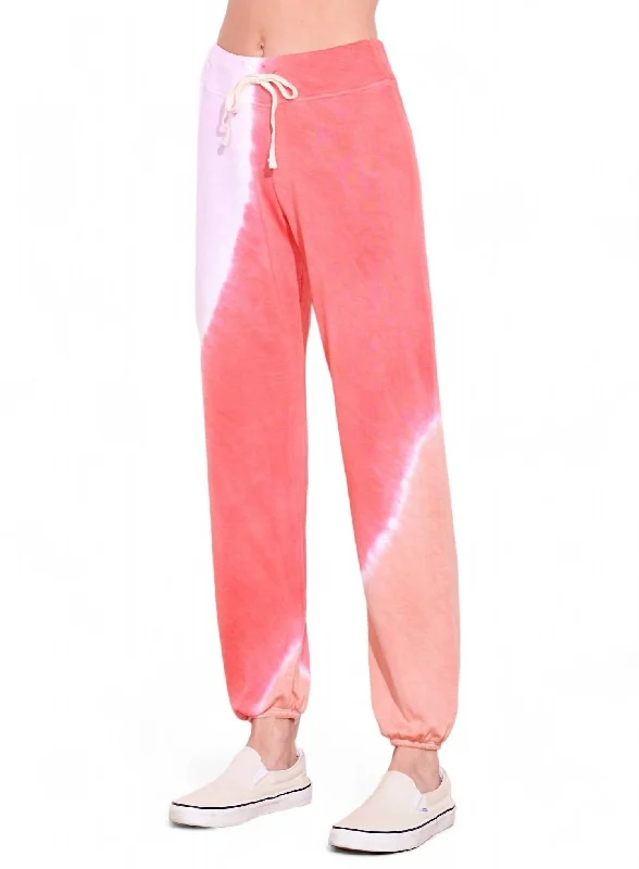 New Season Fashion Preview Sale Women's Basic Sweatpants In Tie Dye Rosebud Jam Pink