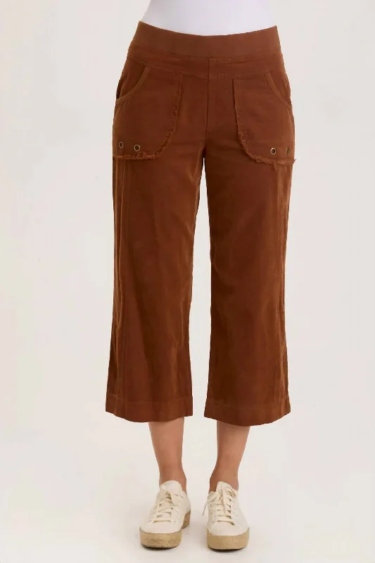 Wardrobe Refresh Cord Trumble Crop In Russet Pigment