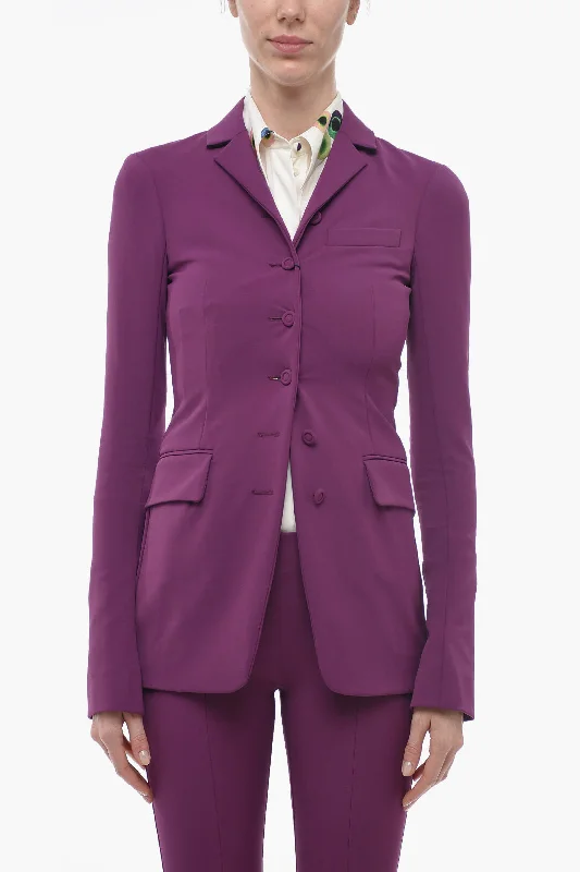 Signature Style Essentials Sportmax Stretch Fabric SPEZIE Blazer with Mocro Lapel