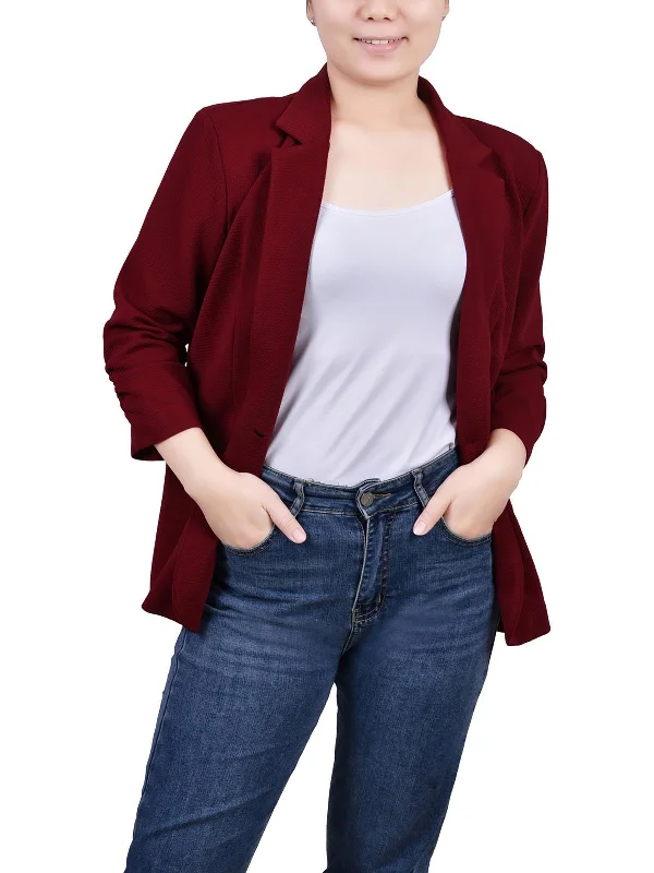 Wardrobe Refresh Petites Womens Office Business One-Button Blazer