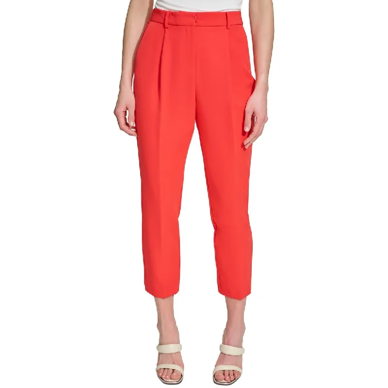 Wardrobe Essentials Womens Pleated Polyester Ankle Pants