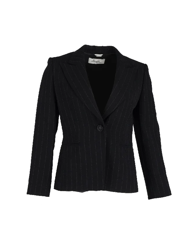 Trend Forward Women's Wear Max Mara Pianoforte Striped Blazer in Black Polyester