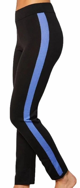 Chic Allure Track Pant In Black/periwinkle