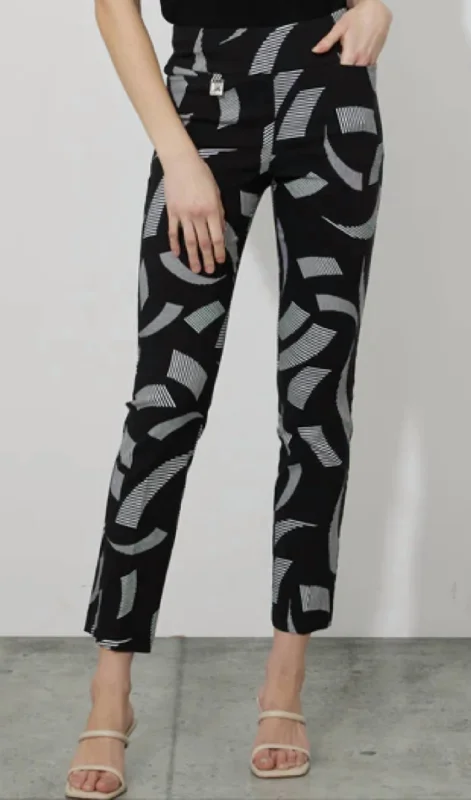 Trend Setting Wardrobe Geo Print Pants In Black Vanilla