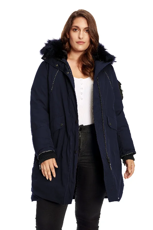 Stylish Looks LAURENTIAN PLUS | WOMEN'S VEGAN DOWN (RECYCLED) LONG PARKA (PLUS SIZE)