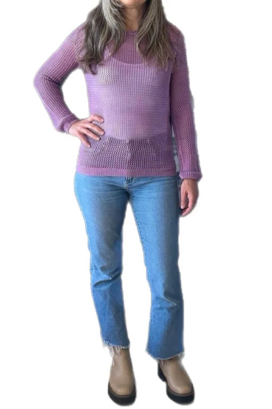 All Season Fashion Collection Knit Orchid Haze Sweater In Purple