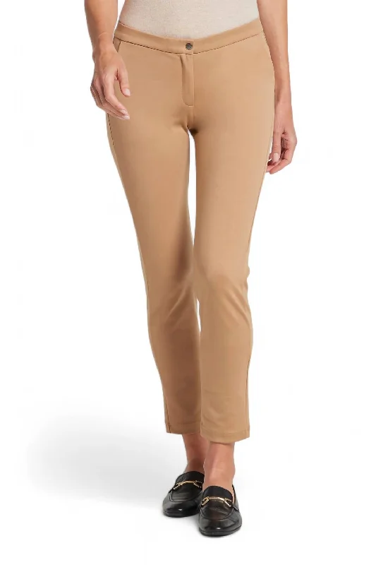 Urban Femme Streetwear Gloria Ponte Pant In Camel