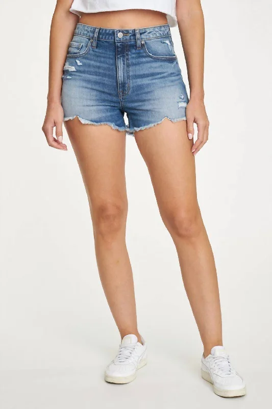 Mid Season Sale Super High Rise Cut-Off Jean Shorts In Medium Wash