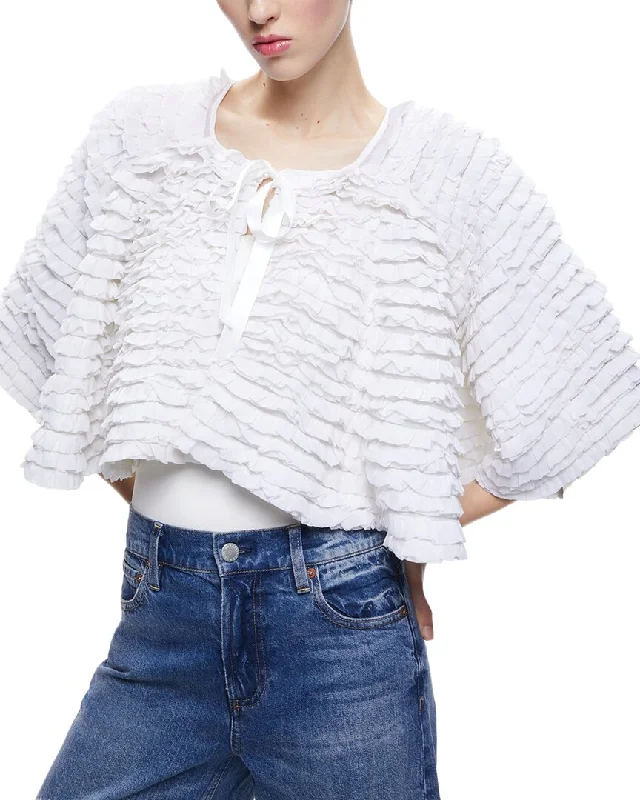 End Of Season Clearance alice + olivia Loree Ruffle Crop Jacket