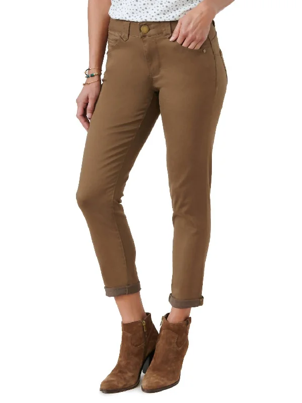 Clearance Event Ginger Snap Ankle Skimmer Pants In Brown