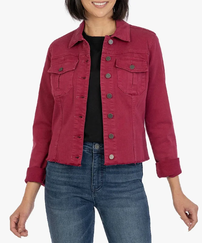 The Latest Fashion Trends Kara Denim Jacket In Bordeaux