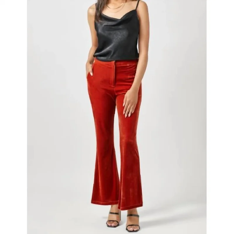 Unbeatable Prices Velvet Flare Trousers In Sunset (Orange)