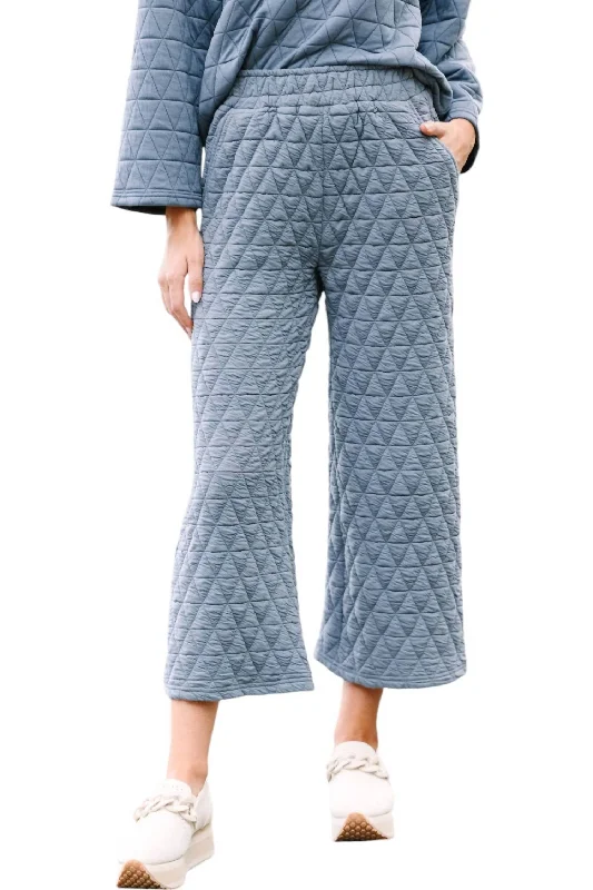 The Latest Fashion Trends Vail Quilted Pants In Dusty Blue