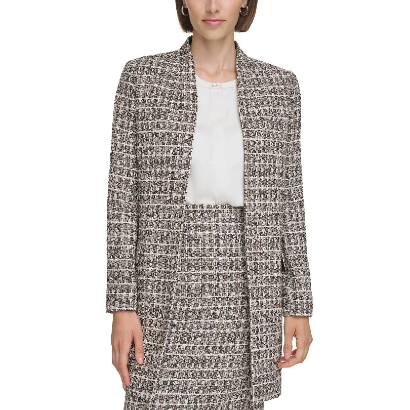 New In This Season Womens Tween Collarless Open-Front Blazer