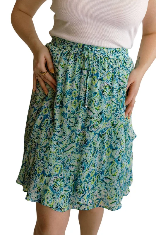 Forward Trendsetter Short Skirt In Bayside Flowerbomb