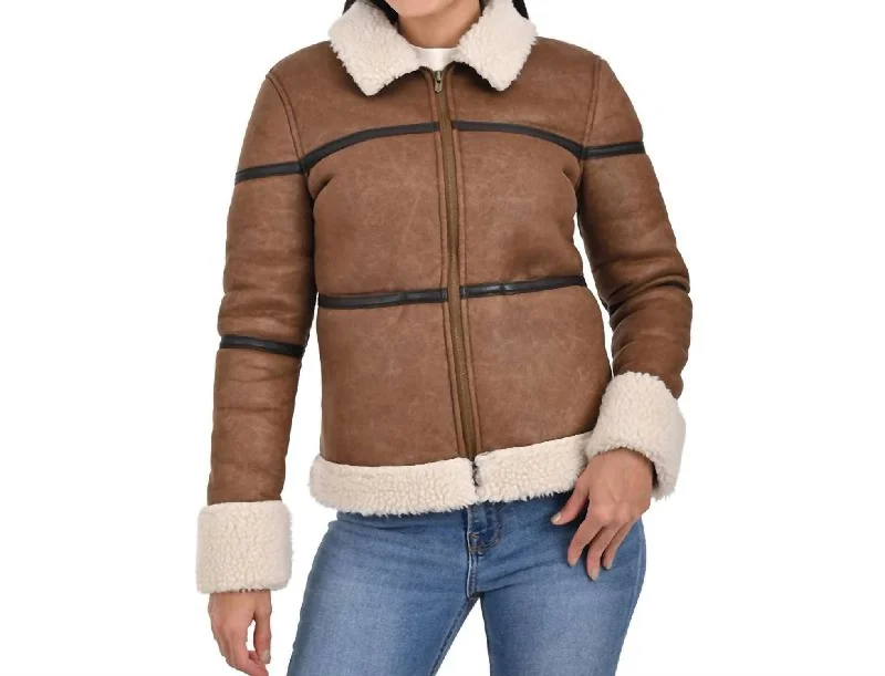 The Latest Trends Sherpa Jacket In Capuccino