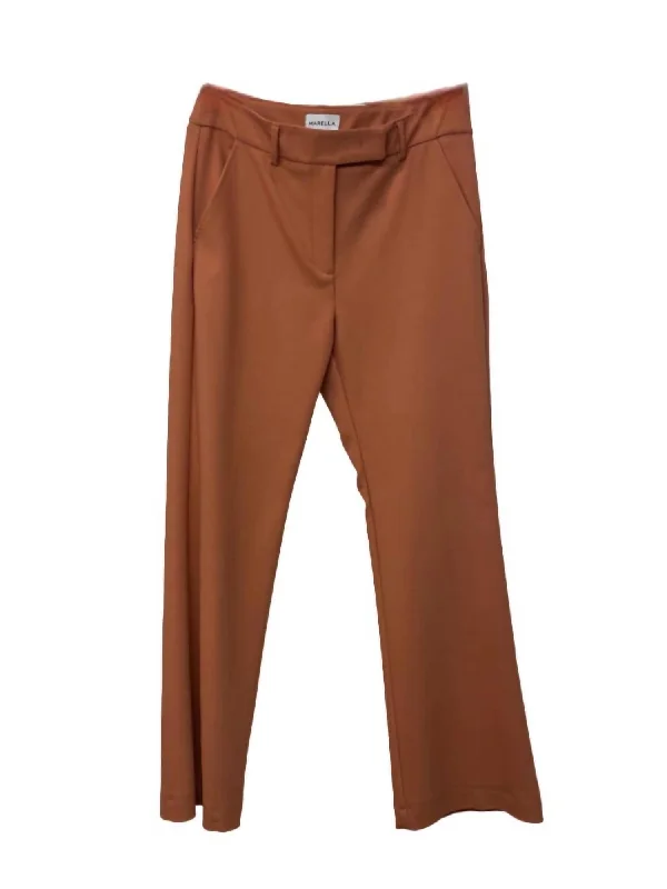 Vibrant Styles Fify Flared Stretch Trousers In Biscuit