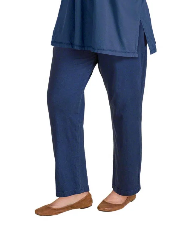 Save Big Relaxed Cotton Knit Pants - Plus In Navy