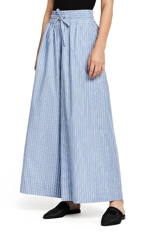 Your Timeless Wardrobe Awaits Crispy Wide Leg Pant In Blue/white