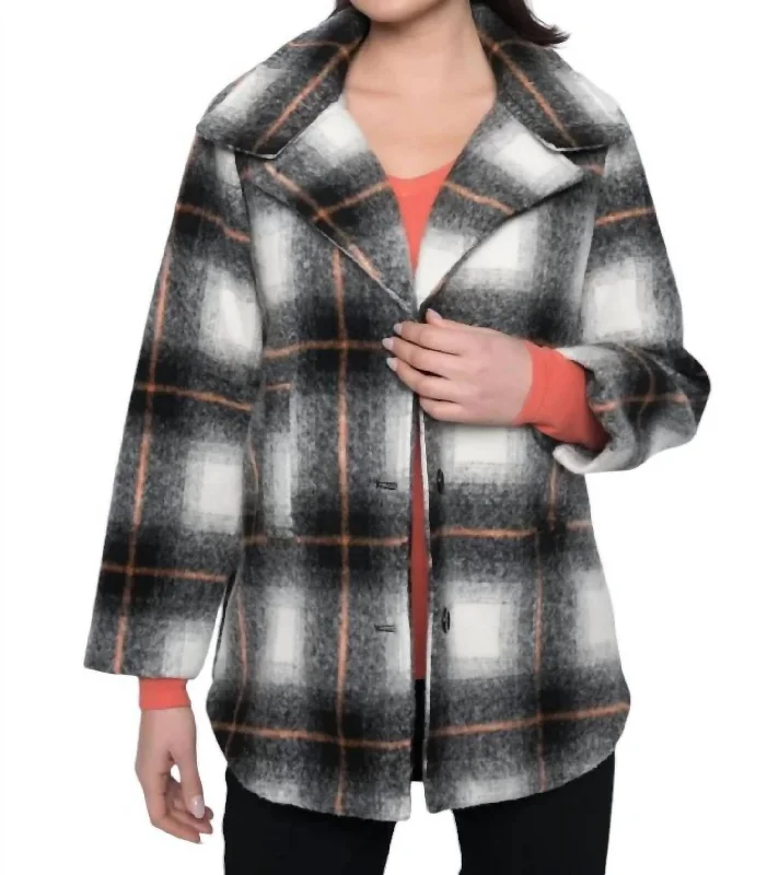 Exclusive Designer Collection Wool Jacket With Buttons In Persimmon Multi