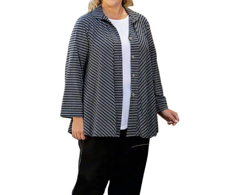 Shop Our Looks Long Sleeve Gemma Shirt Jacket - Plus Size In Gray