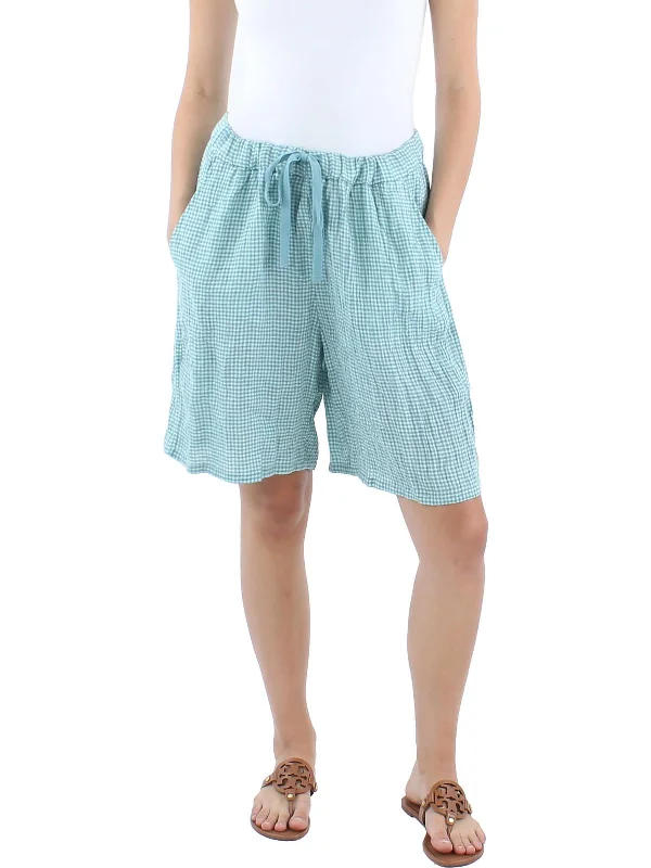 Winter Warm - Up Sale Amal Womens Organic Linen Short Flat Front