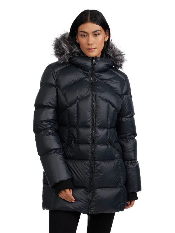 End Of Season Sale Pajar Women’s Ares Fixed Hood Puffer with Fixed Bib