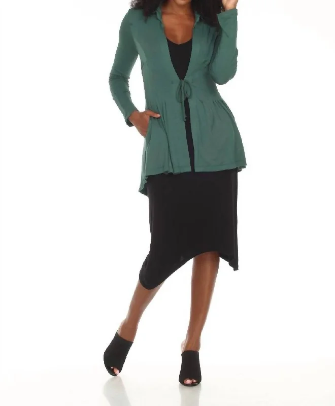 Holiday Glam Vivica Victorian Pleated Jacket In Forest Green