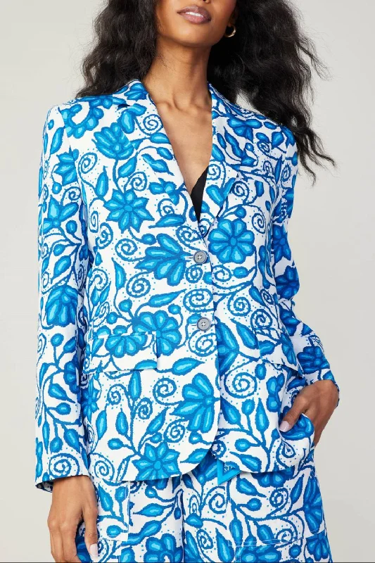 Big Discounts Painterly Floral Jacket In Blue Multi