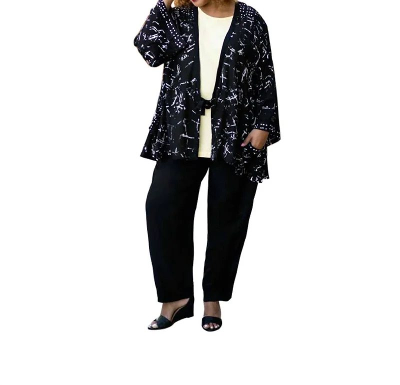 Best Sellers Edyth Plus Size Jacket In Black Batik