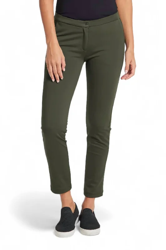 Vibrant Femme Fashion Gloria Ponte Pant In Army Green