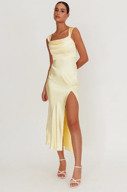 Evening Looks Lucinda Off-Shoulder V-Back Dress Butter