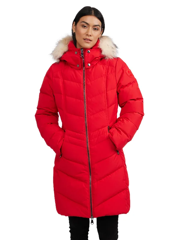 Wardrobe Essentials Pajar Women's Pajar Women’s January Down Chevron Puffer with Detachable Hood Fur