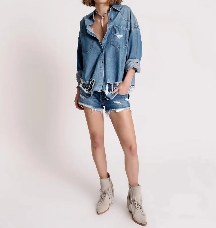 The Latest Trends Bonitas Low Waist Denim Short In Blue